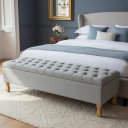 Ver imagem 2 de Recamier Liza para Cama Box Super King 198cm Design Elegante: Cinza-Claro/ Suede