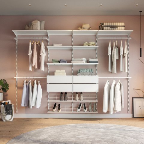 Closet Aberto Modulado para Casal 285cm Eminence Branco