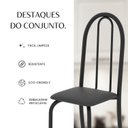 Ver imagem 4 de Conjunto de Mesa Tubular 140cm x 75cm Tampo em Vidro com 6 Cadeiras Iris B Preto/Liso