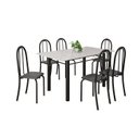 Ver imagem 2 de Conjunto de Mesa Tubular 140cm X 75cm Tampo em Vidro com 6 Cadeiras Iris B