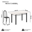 Ver imagem 3 de Conjunto de Mesa Tubular 140cm x 75cm Tampo em Vidro com 6 Cadeiras Iris B Preto/Liso