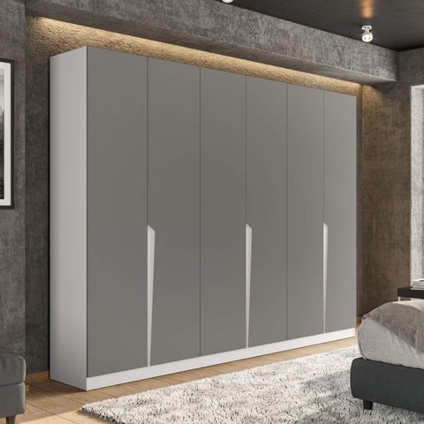 Guarda Roupa Casal com 6 Portas e 4 Gavetas 240825 Linha Porto Politorno Móveis