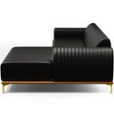 Ver imagem 6 de Sofá 3 Lugares com Chaise Direito Para Sala Molino 230cm D02 Couríssimo Preto B-159 - Lyam Decor