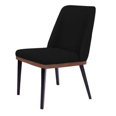 Cadeira de Jantar Londres Suede Preto - Dominic Decor