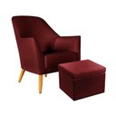 Ver imagem 1 de Poltrona Orion com Puff Quasar Suede Bordô Aradecor