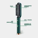 Ver imagem 4 de Escova Pente Alisadora para Cabelo Profissional Verde