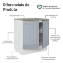 Ver imagem 3 de Balcão de Cozinha 70 Cm 2 Portas Branco/cinza Lux Madesa Branco/cinza