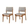 Conjunto Eva com 2 Cadeiras Madeira Moderna Mobília Luna / Imbuia Nat. - 1