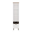 Ver imagem 3 de Cristaleira 50cm Porta de Vidro e 1 Gavetão para Cozinha Mdf Cor:branco com Ébano