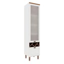 Ver imagem 4 de Cristaleira 50cm Porta de Vidro e 1 Gavetão para Cozinha Mdf Cor:branco com Ébano