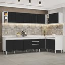 Ver imagem 2 de Armário de Cozinha Modulado de Canto 7 Peças Cp35 Balcão com Tampo Branco/preto - Lumil Lumil Móveis