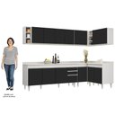 Ver imagem 5 de Armário de Cozinha Modulado de Canto 7 Peças Cp35 Balcão com Tampo Branco/preto - Lumil Lumil Móveis