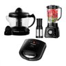 Kit Mondial com Espremedor + Sanduicheira + Liquidificador 110v Preto 110 V - 1