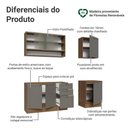 Ver imagem 4 de Armário de Cozinha Compacta 180 Cm Rustic-cinza Vik Madesa 03 Rustic-cinza