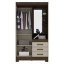 Ver imagem 2 de Guarda-Roupa Solteiro com Espelho Penteadeira 2 Portas 3 Gavetas Azura Espresso Móveis