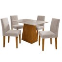 Ver imagem 2 de Conjunto Sala de Jantar Mesa com 4 Cadeiras Estofadas Manuele Espresso Móveis