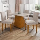 Ver imagem 1 de Conjunto Sala de Jantar Mesa com 4 Cadeiras Estofadas Manuele Espresso Móveis