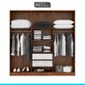 Guarda-Roupa Casal 220 x 220 Cm 6 Portas 2 Gavetas Espelho Castanho Teka MDP 3066 - MENU - 3