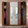 Guarda-Roupa Casal 220 x 220 Cm 6 Portas 2 Gavetas Espelho Castanho Teka MDP 3066 - MENU - 1