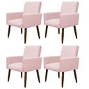 Ver imagem 1 de Kit 4 Poltronas para Sala Pés de Madeira Nina