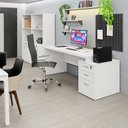 Ver imagem 4 de Mesa de Escritório Pedestal 3 Gavetas 1.90x70 Tpo 30mm Netmobil - Branco