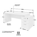 Ver imagem 6 de Mesa de Escritório Pedestal 3 Gavetas 1.90x70 Tpo 30mm Netmobil - Branco