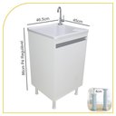 Ver imagem 2 de Tanque Lavanderia 26 Litros Torneira de Bancada + Gabinete Cor:branco