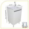 Tanque Lavanderia 26 Litros Torneira de Bancada + Gabinete Cor:branco - 2