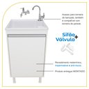 Ver imagem 3 de Tanque Lavanderia 26 Litros Torneira de Bancada + Gabinete Cor:branco