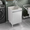 Ver imagem 5 de Tanque Lavanderia 26 Litros Torneira de Bancada + Gabinete Cor:branco