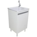 Ver imagem 1 de Tanque Lavanderia 26 Litros Torneira de Bancada + Gabinete Cor:branco