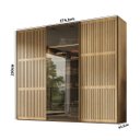 Ver imagem 4 de Guarda-Roupas Nilo 274,2cm 3 Portas com Porta Ripada e Reflecta c/LED Olmo 1280