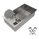 Ver imagem 2 de Pia Cuba Quadrada de Inox 70x40 com Escorredor P/ Cozinha Technox