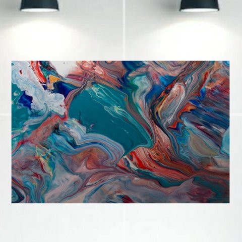Quadro Decorativo Tela Canvas Abstratro Ref:qbab18 Lojall 90 X 60 Cm Borda Infinita