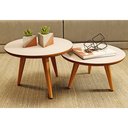 Ver imagem 5 de Conjunto Duas Mesinhas de Centro Sala Madeira Redonda Pé Palito