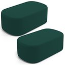 Ver imagem 1 de Kit 02 Puffs Decorativos Orgânicos para Living Quarto 100cm Doha W01 Bouclê Verde - Lyam Decor