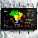 Ver imagem 2 de Quadro Mapa do Brasil Marcar Viagens | Pronto para Pendurar