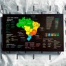 Quadro Mapa do Brasil Marcar Viagens | Pronto para Pendurar - 2