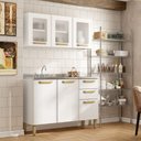Ver imagem 1 de Cozinha Compacta 100% Aço 2 Gavetas Bella Branco Bertolini - Branco