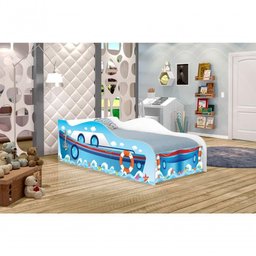 Cama Barquinho Joy Azul Infantil com Colchão - 2