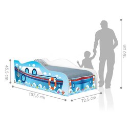 Cama Barquinho Joy Azul Infantil com Colchão - 3