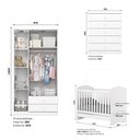 Ver imagem 4 de Quarto de Bebê com Guarda-Roupa 3 Portas Cômoda e Berço 3 em 1 Lápis de Cor Espresso Móveis