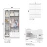 Quarto de Bebê com Guarda-Roupa 3 Portas Cômoda e Berço 3 em 1 Lápis de Cor Espresso Móveis - 3