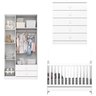 Quarto de Bebê com Guarda-Roupa 3 Portas Cômoda e Berço 3 em 1 Lápis de Cor Espresso Móveis - 3