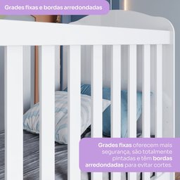 Quarto de Bebê com Guarda-Roupa 3 Portas Cômoda e Berço 3 em 1 Lápis de Cor Espresso Móveis Branco - 14 Quarto de Bebê com Guarda-Roupa 3 Portas Cômoda e Berço 3 em 1 Lápis de Cor Espresso Móveis Branco - 14