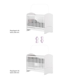 Quarto de Bebê com Guarda-roupa 3 Portas Cômoda e Berço 3 em 1 Lápis de Cor Espresso Móveis - 7