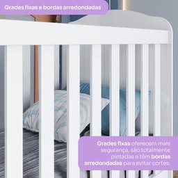 Quarto de Bebê com Guarda-roupa 3 Portas Cômoda e Berço 3 em 1 Lápis de Cor Espresso Móveis - 14