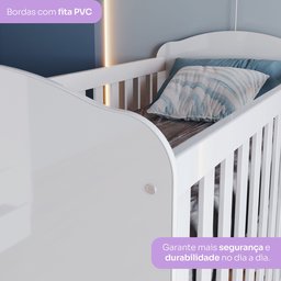 Quarto de Bebê com Guarda-roupa 3 Portas Cômoda e Berço 3 em 1 Lápis de Cor Espresso Móveis - 13