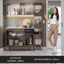 Ver imagem 6 de Armário de Cozinha Compacta 137cm com Pia Rustic/Preto Emilly Madesa 08