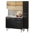 Ver imagem 3 de Armário de Cozinha Compacta 137cm com Pia Rustic/Preto Emilly Madesa 08